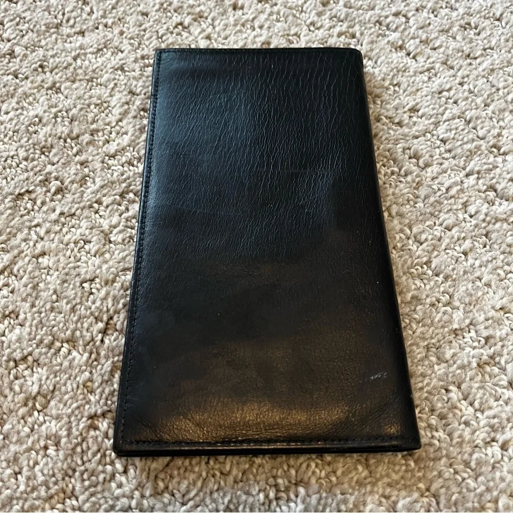 Prince Gardner Bifold Wallet Card Holder Black Full Grain Cowhide Paper Vintage